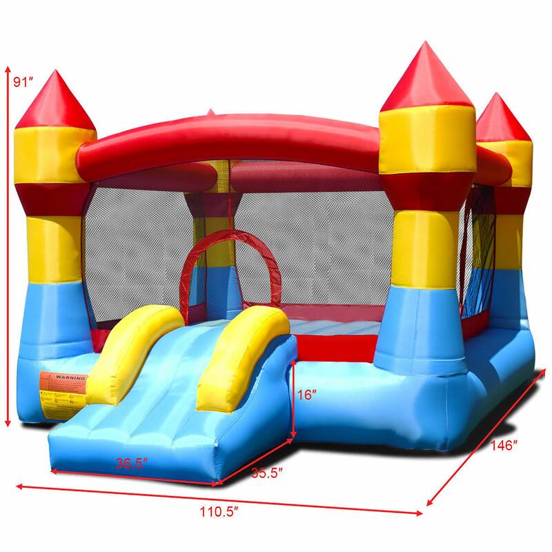 Costway Inflatable Bounce House Castle Jumper Moonwalk Playhouse Slide - 110.5''×146''×91''(L×W×H)