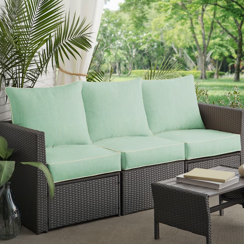 Sorra Home Sunbrella Outdoor Deep Seating Sofa Pillow and Cushion Set
