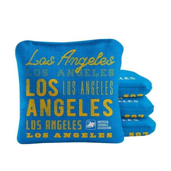 slide 2 of 4, Los Angeles Football Blue Dual Sided Cornhole Bags