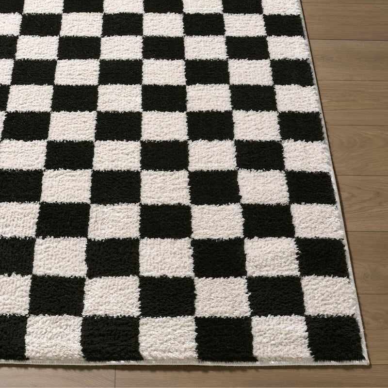 Livabliss Scandinavian Fossay Shag Stripe Washable Area Rug