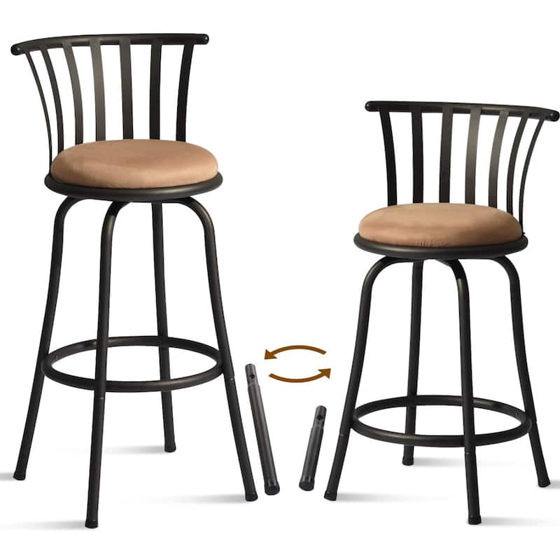HomyLin Country Style Swivel Barstools for Kitchen Island Pub, Brown