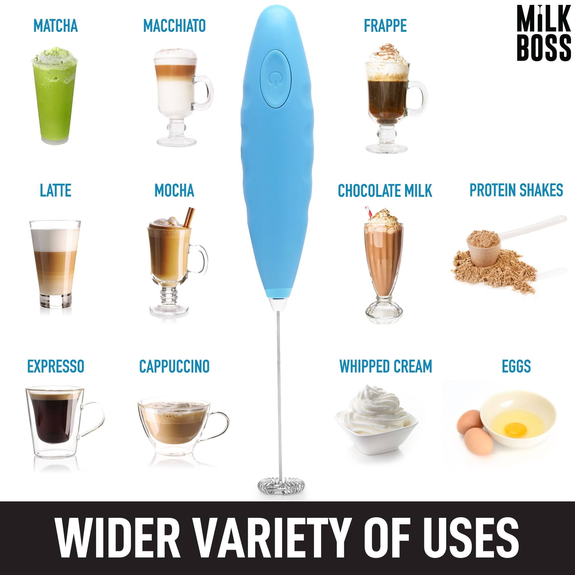 Zulay Kitchen Milk Boss Double Grip Milk Frother Handheld Bed Bath