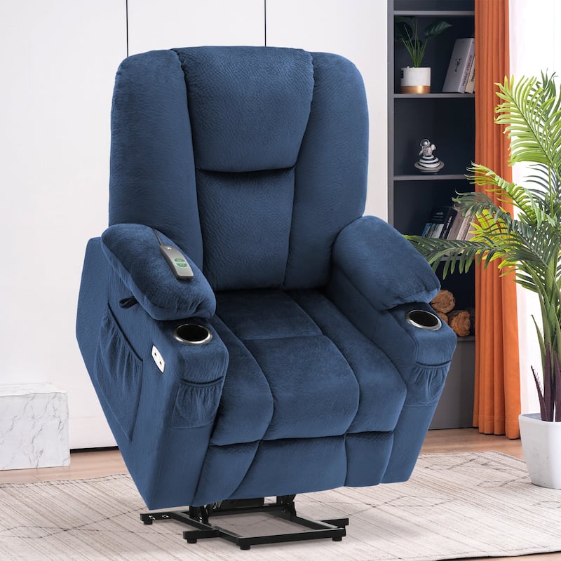 MCombo Electric Power Lift Recliner Chair with Extended Footrest, Fabric 7507