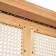 preview thumbnail 8 of 16, Wood Queen Size Rattan Platform Bed Frame with Sockets, Drawers and Trundle