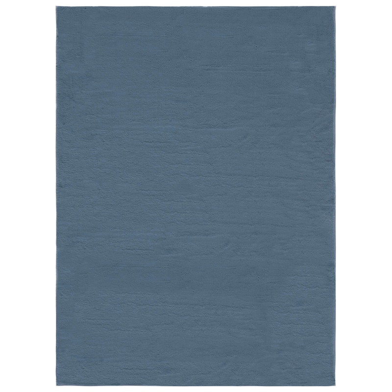SAFAVIEH Faux Rabbit Auzinda Washable Fur Solid Shag Rug - 4' x 6' - Dark Grey