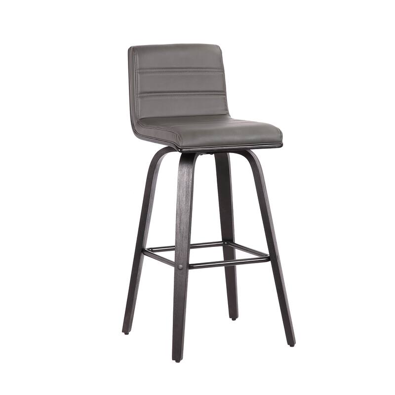 Carson Carrington Ullfors Grey and Black Faux Leather Swivel 30-inch Bar Stool