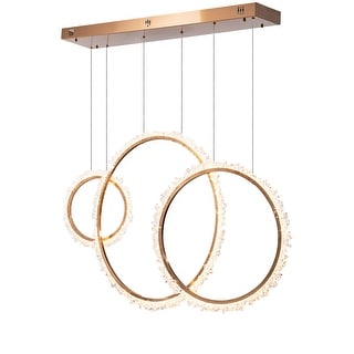 3-Light Gold LED Chandelier With Clear Crystal Accents - Bed Bath ...