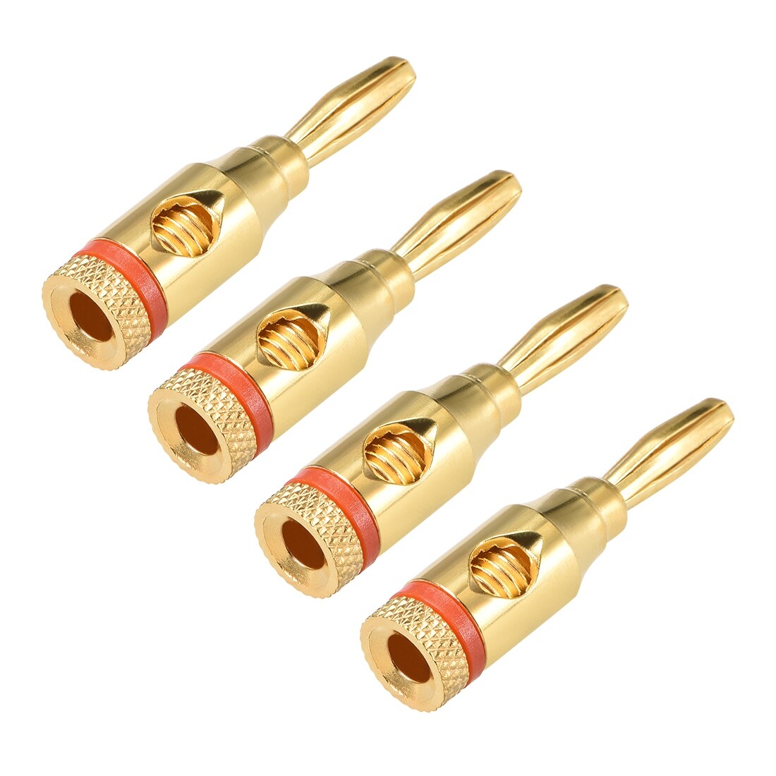 Gold Plated Banana Connector Open Screw Type 4pcs For Speaker Wire Home Theater