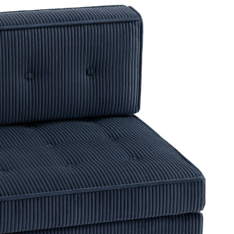 Modern Corduroy Corner Armchair Armless Chair sofa