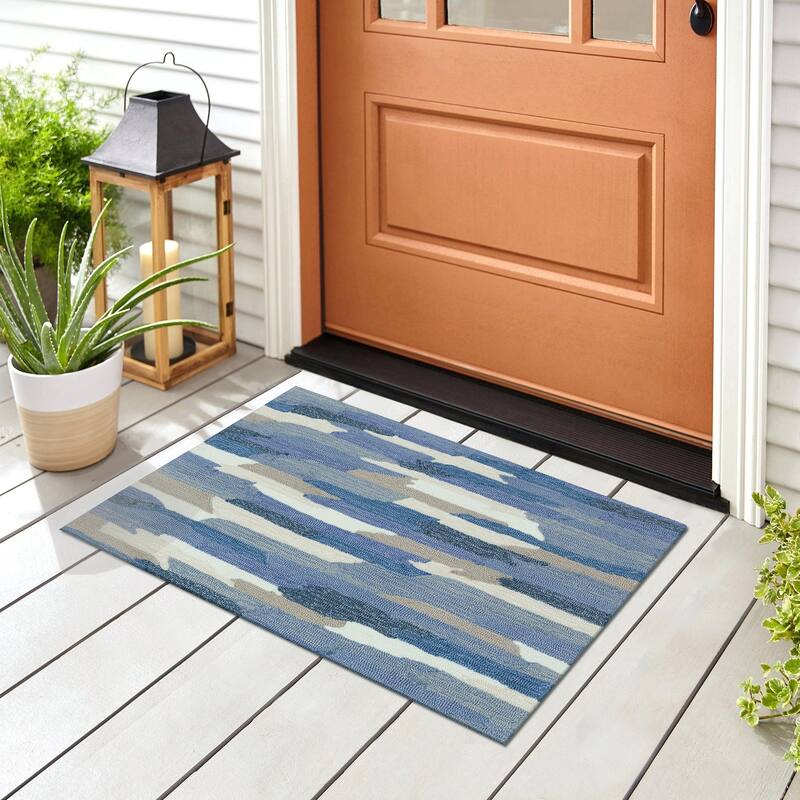 Liora Manne Capri Cloud Indoor/Outdoor Rug Aruba - 2' x 3' - Soft Blue