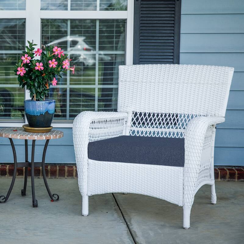 Aoodor Patio Chair Cushions Set of 2, Water Resistant Outdoor Seat Cushions with Handle and Ties, Square Corner Cushions