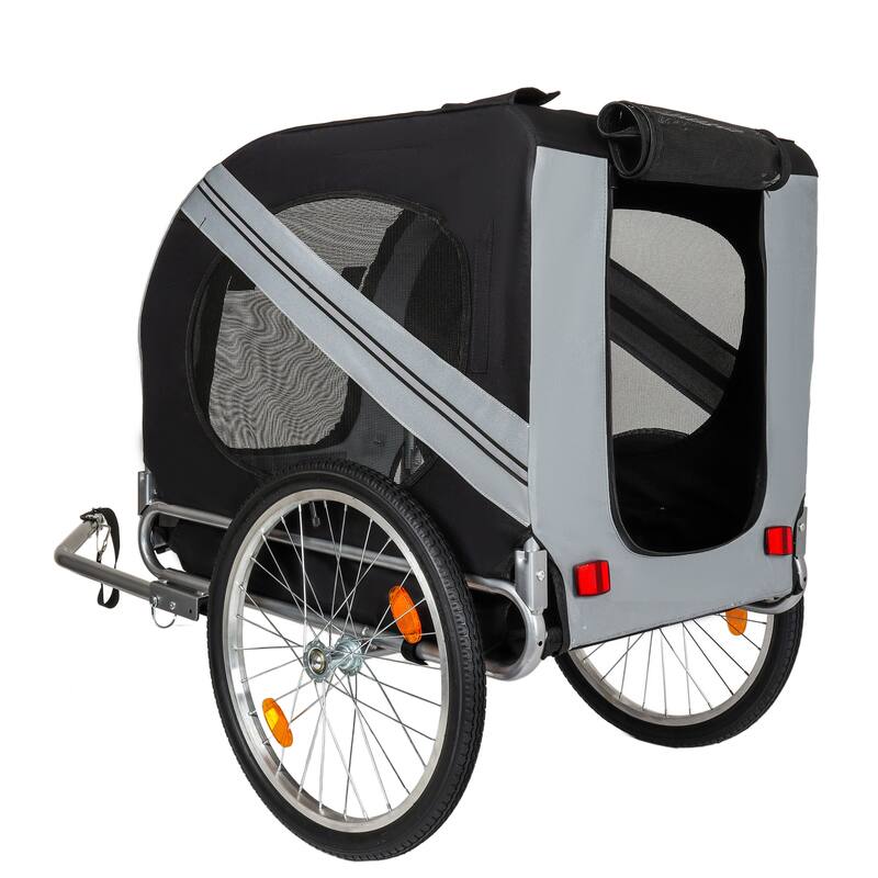 Large Folding Bike Trailer for Dogs, 100LB Capacity All-Terrain Pet Carrier for Cycling, Jogging, Camping & Outdoor Adventures