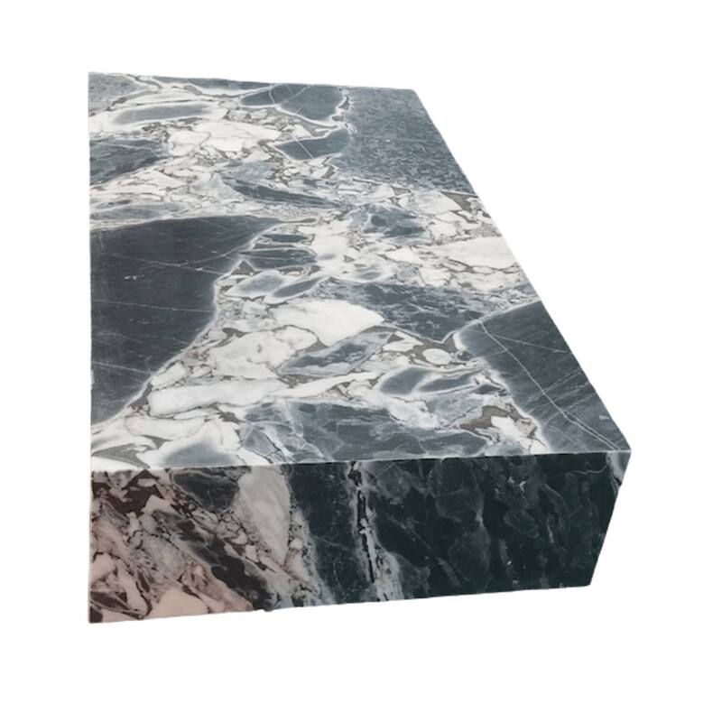 BETACH Genuine Marble Block Coffee Table - Blue Galaxy Marble