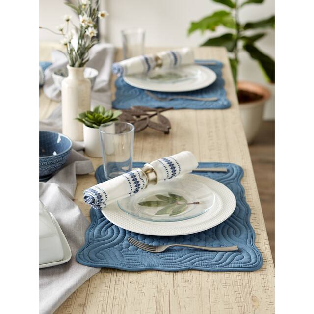 DII French Blue Quilted Farmhouse Placemat (Set of 6)