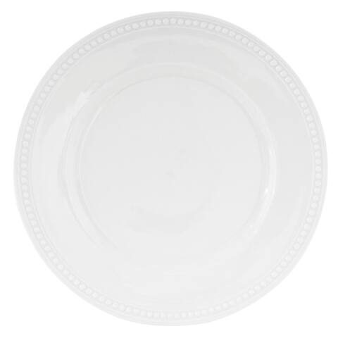 Everyday White by Fitz and Floyd Beaded 10.5-Inch Dinner Plates, Set of 4, White - 10.5 Inch