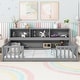 preview thumbnail 23 of 66, Wooden bed floor bed with bedside bookcase and shelves Grey - Twin