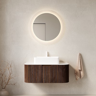 Wall-Mounted Floating Bathroom Vanity with Sink