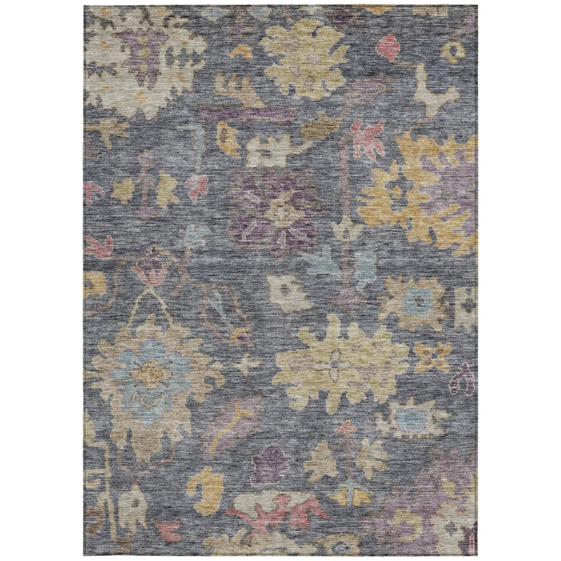 HomeRoots Floral Traditional Rectangle Outdoor Rug