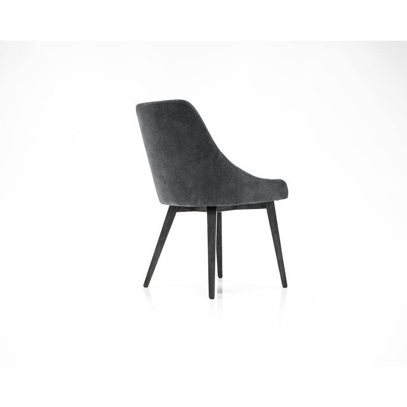 Lileth Modern River Gray Dining Chairs with Acacia Wood Legs - Set of 2 - N/A