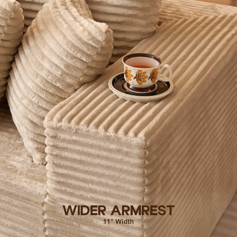 OVIOS All-Foam Plush L-Shaped Sofa​