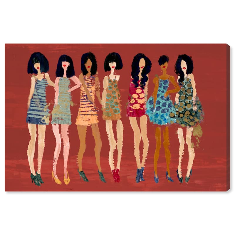 Wynwood Studio Canvas Fashion and Glam Pre-Fall Fashion and Girls Red and Dark Red Glam Wall Art Canvas Print