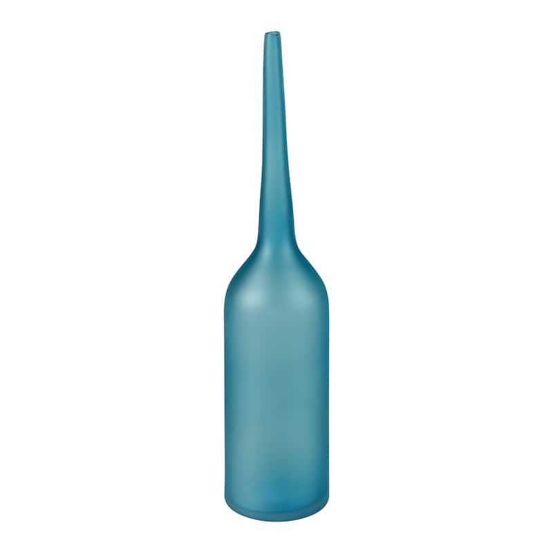 Atlas Moffat Frosted Glass Vase - 21 inch Tall - Blue