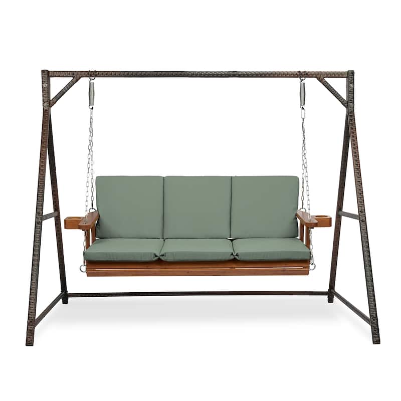 ARDEN earthFIBER Indoor / Outdoor Swing Cushion Set, 56 x 20 - Sage Green Texture