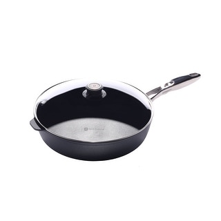 Swiss Diamond HD Sauté Pan with Lid and Stainless Steel Handle - 12.5" (32 cm), 5.8 QT (5.5 L)