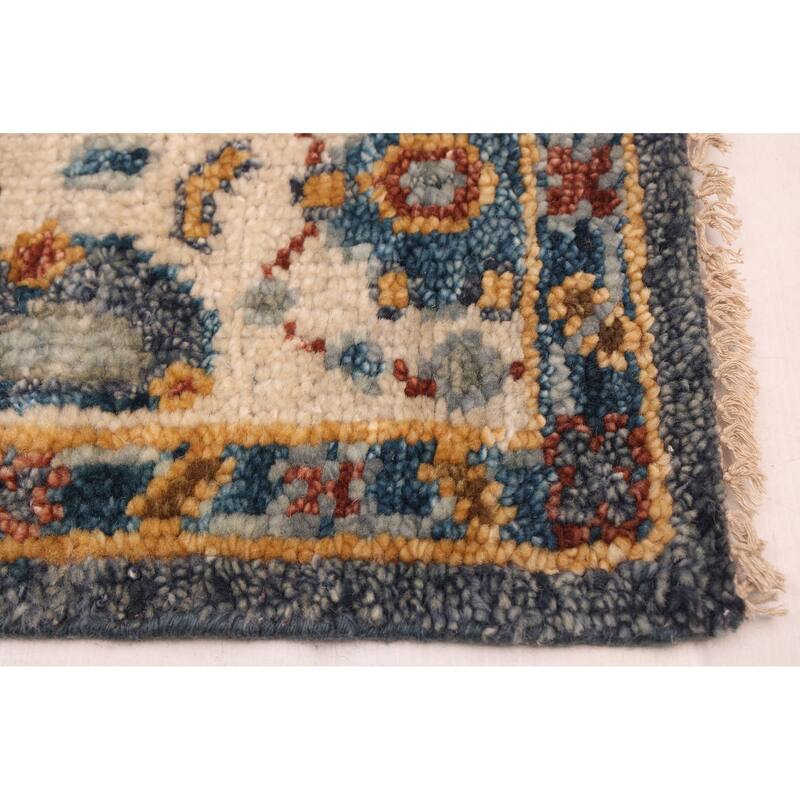 ECARPETGALLERY Hand-knotted Jules Serapi Navy Wool Rug - 6'0 x 8'11