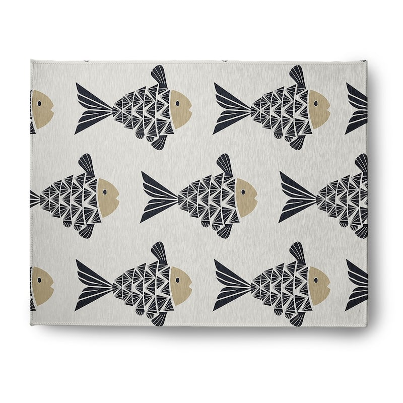 Fish Tales Nautical Indoor/Outdoor Rug - Taupe - 8' x 10'