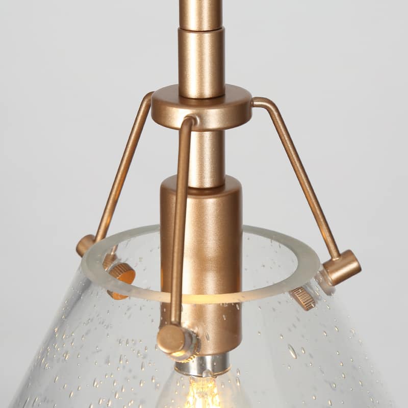 Modern Contemporary Mini 1-light Cone Kitchen Islands Pendant Lights with Seeded Glass Shade - D 7.9'' x H 70.9''