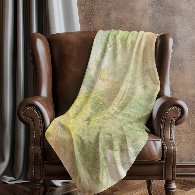 Premium Machine Washable Abstract Watercolor Sherpa Throw Blanket