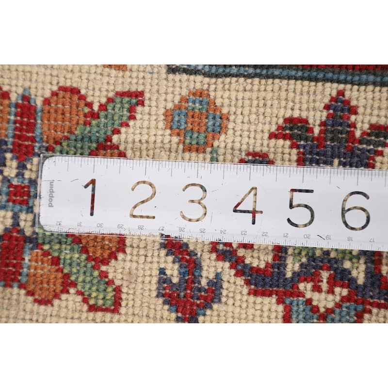 Traditional Kazak Oriental Area Rug Handmade Blue Wool Carpet - 4'11" x 6'9"