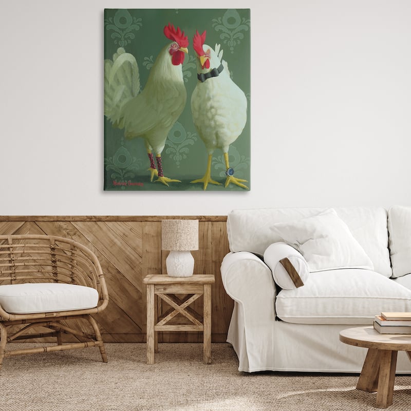 Stupell Stylish Roosters Pair Canvas Wall Art Design By Heather Gauthier