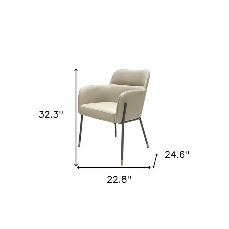Pale Gray Faux Leather Modern Dining or Side Chair
