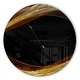 preview thumbnail 9 of 7, Designart 'Red Golden Shapes in Black' Large Modern Wall CLock 16 in. wide x 16 in. high