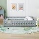 preview thumbnail 9 of 34, Queen Size Kids' Floor Bed with Safety Guardrails and Door, Modern Design