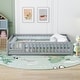 preview thumbnail 56 of 79, Modern Floor Bed with Safety Guardrails and Door, Suitable for Kids