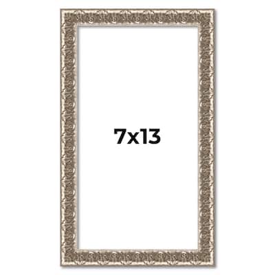 7x13 Frame Silver Versailles Ornate Solid Wood Picture Frame | 1 Inch