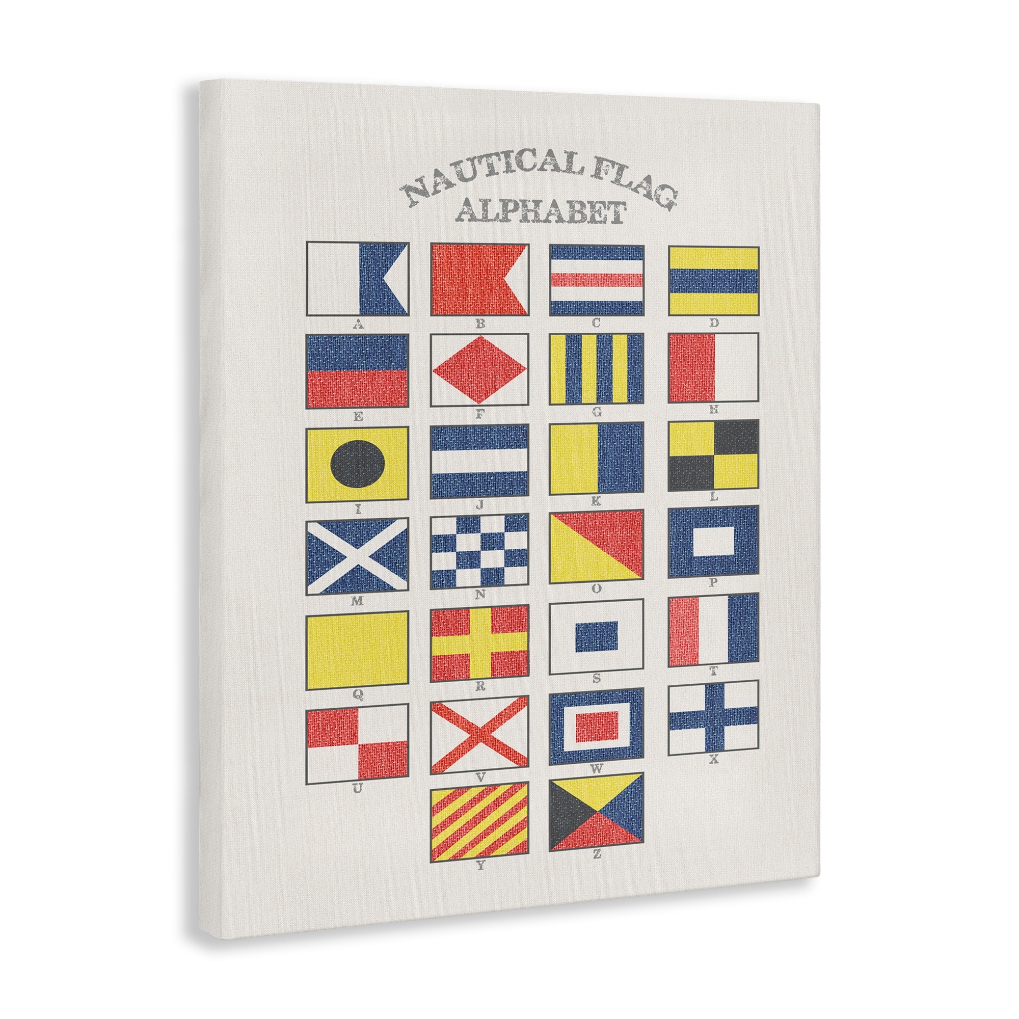 Stupell Nautical Flag Alphabet Stretched Canvas Wall Art-image