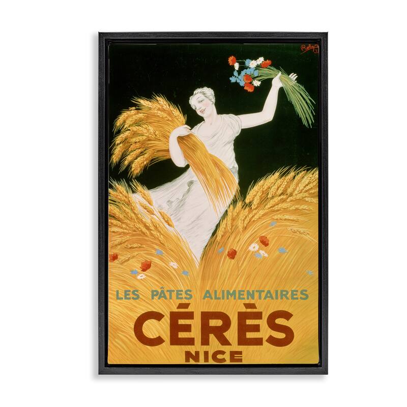 Stupell Antique Ceres Goddess Framed Floater Canvas Wall Art Design By Marcus Jules - 21 x 31 - Black
