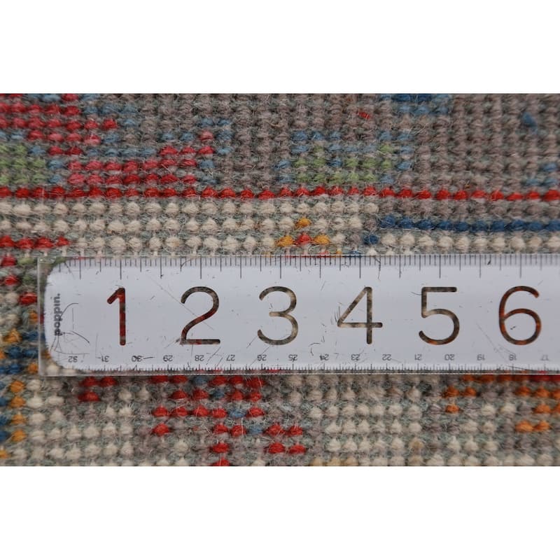 Gray Ivory Oushak Oriental Rug Handmade Wool Carpet - 2'7" x 6'0"