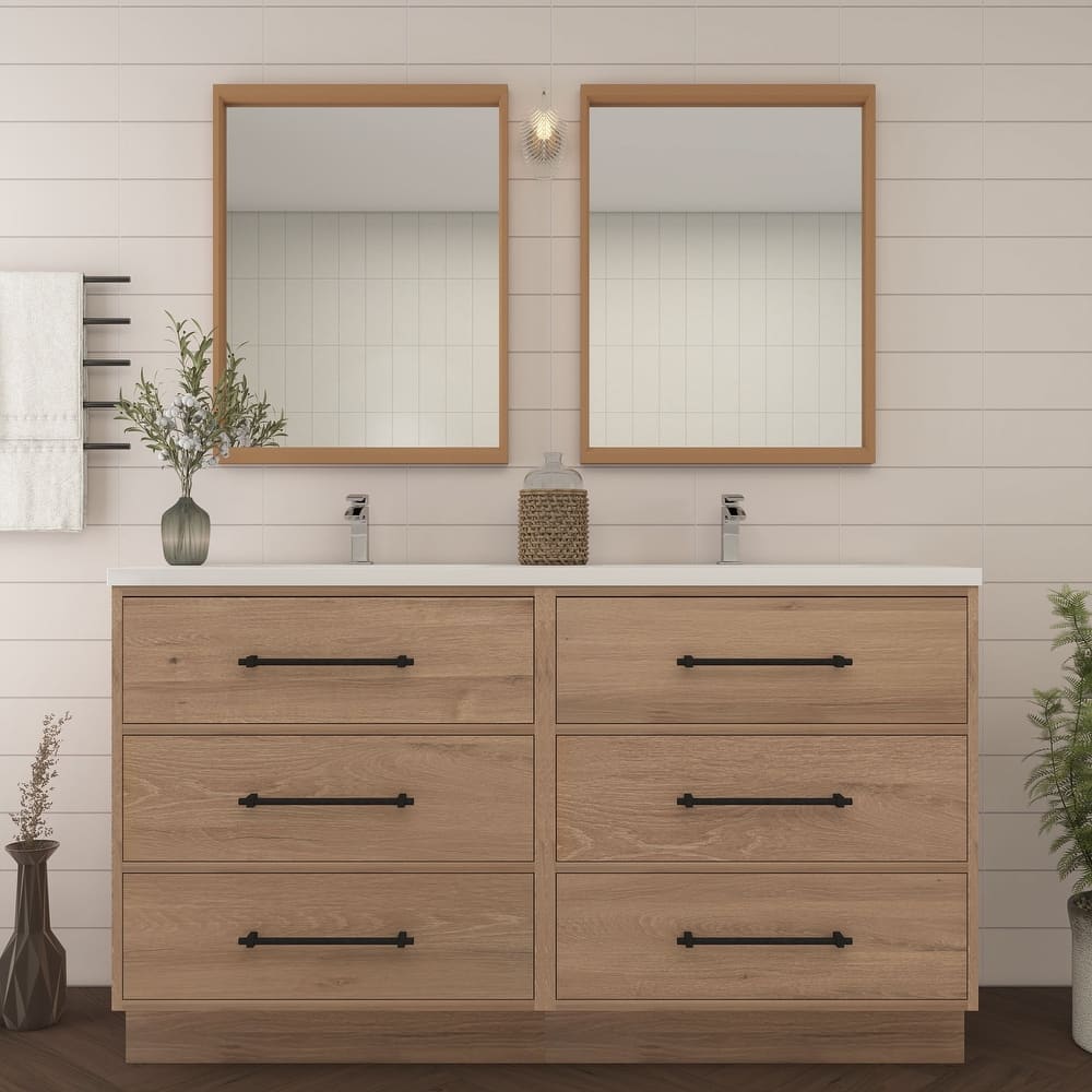 Victoria 60'' Free-standing Vanity with Double Reinforced Acrylic Sink - 59.5
