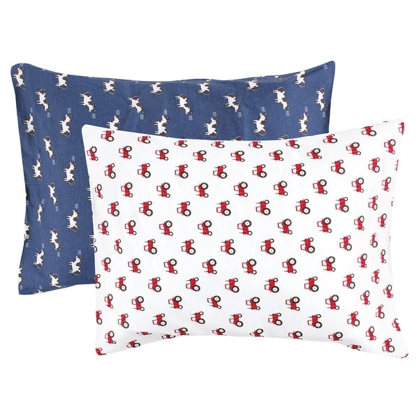 slide 1 of 1, Hudson Baby Infant Boy and Toddler Cotton Toddler Pillow Case, Tractor And Cow, One Size - Tractor And Cow Tractor And Cow - One Size