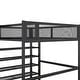 preview thumbnail 8 of 34, Full Size Metal Loft Bed with 4-Tier Shelves and Storage, Black