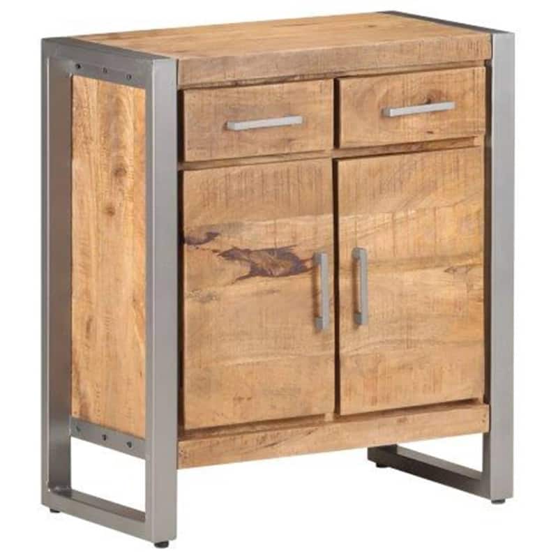 vidaXL Sideboard 23.6"x13.8"x28.3" Rough Mango Wood
