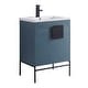 preview thumbnail 9 of 54, 24-inch Modern Bathroom Vanity Set w/ Vitreous China Sink Top Matte Black - French Blue