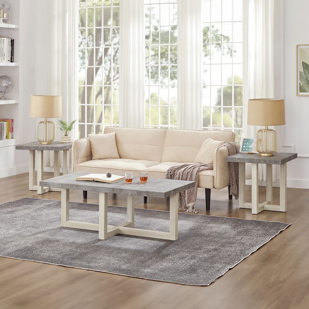 3-Piece Coffee Table Set, Coffee Table and Two End Tables