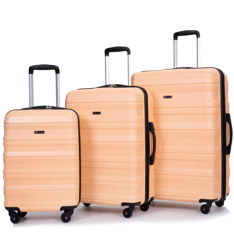 Expandable 3 Piece Luggage Sets PC Lightweight & Durable Suitcase with Two Hooks, Spinner Wheels, TSA Lock, (21/25/29)