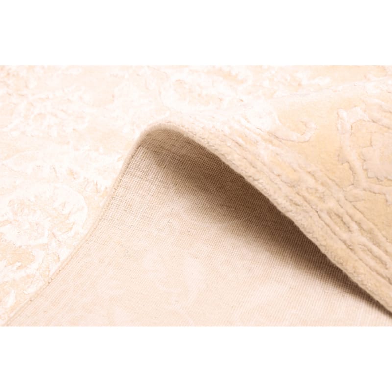 ECARPETGALLERY Hand-knotted Mirzapur Light Khaki Silk, Wool Rug - 5'7 x 7'9